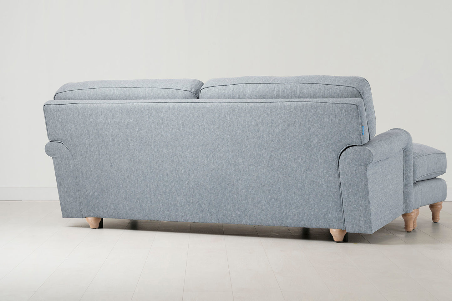 Model 15 3 Seater Sofa with Ottoman, Oak / Seaglass