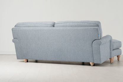 Model 15 3 Seater Sofa with Ottoman, Oak / Seaglass