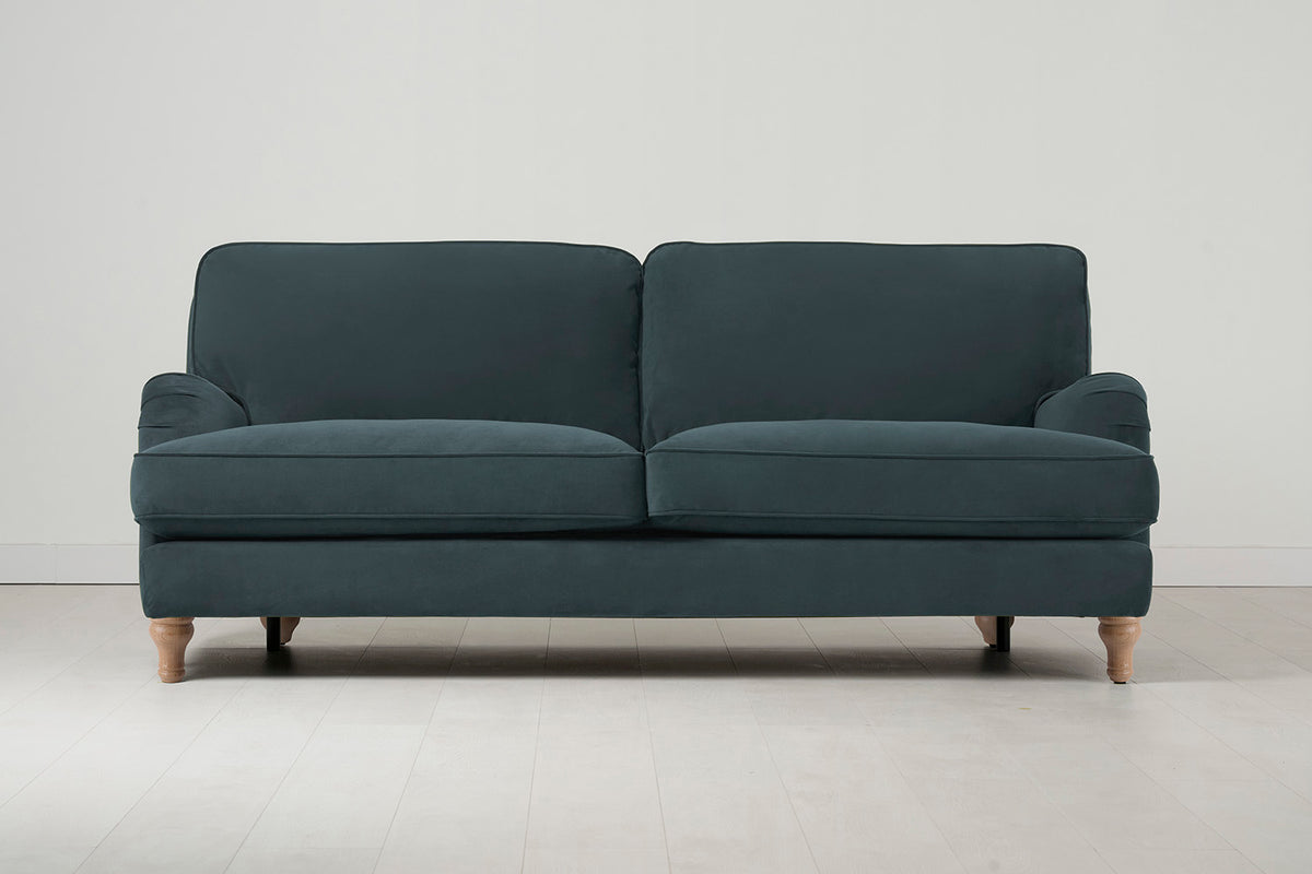 Model 15 3 Seater Sofa with Ottoman, Oak / Petrol
