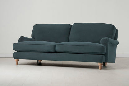 Model 15 3 Seater Sofa with Ottoman, Oak / Petrol
