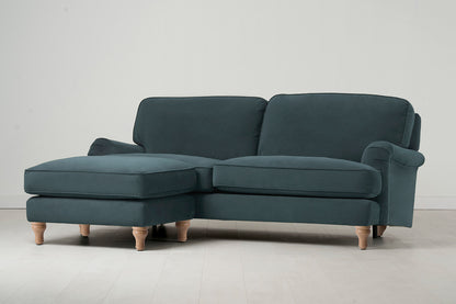 Model 15 3 Seater Sofa with Ottoman, Oak / Petrol