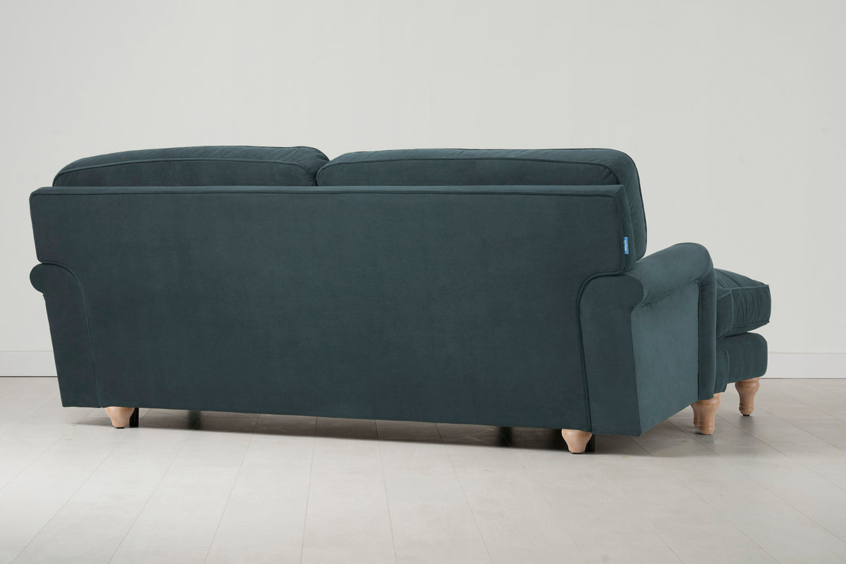 Model 15 3 Seater Sofa with Ottoman, Oak / Petrol