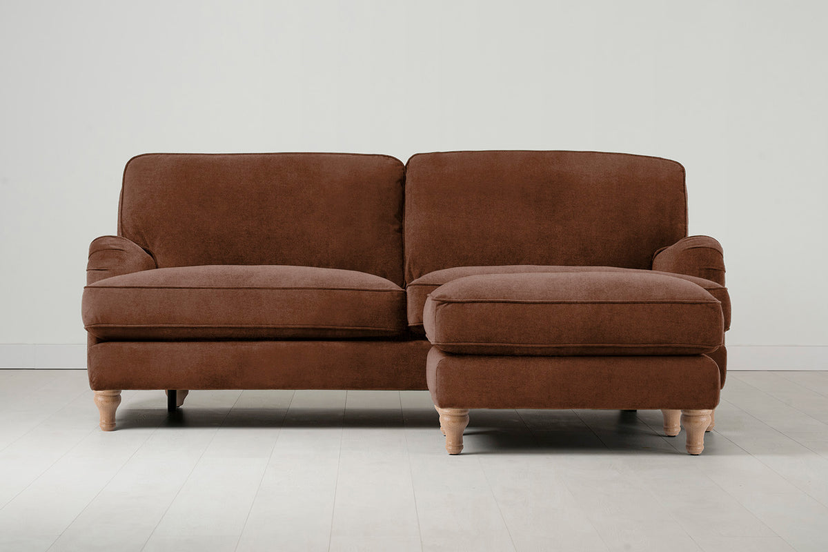 Model 15 3 Seater Sofa with Ottoman, Oak / Russet