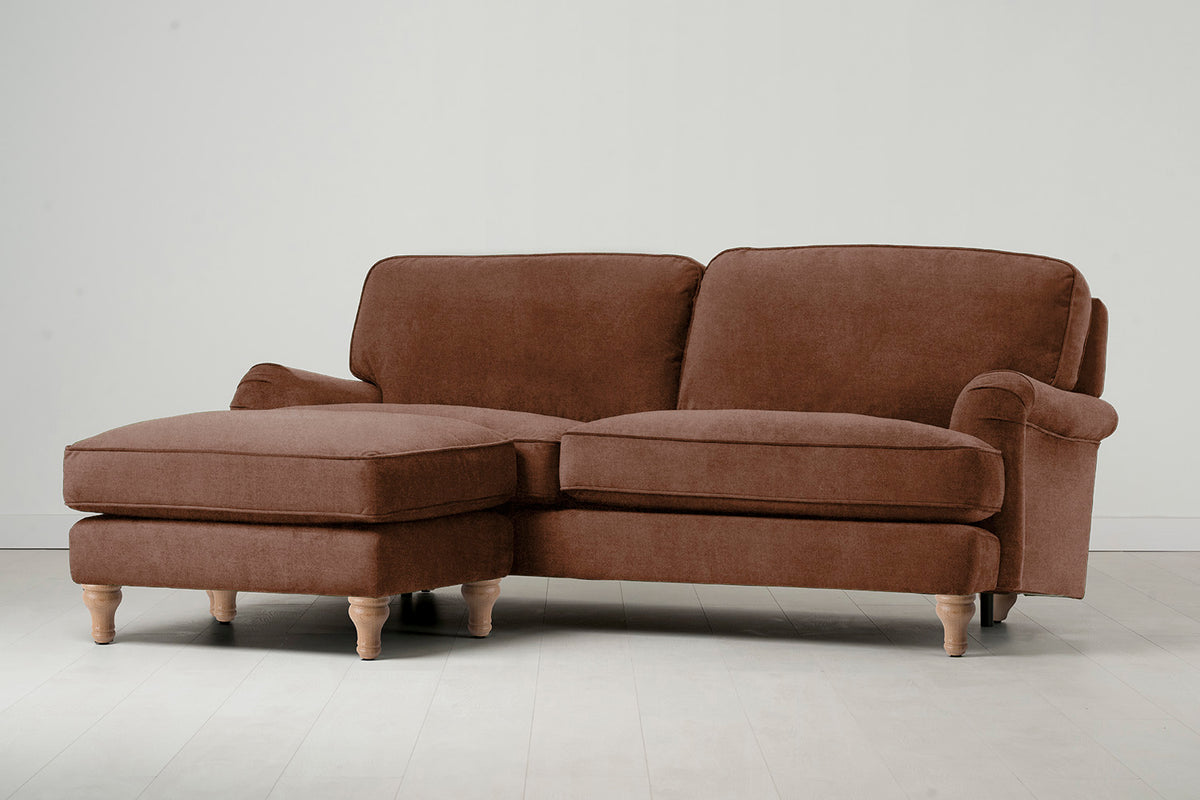 Model 15 3 Seater Sofa with Ottoman, Oak / Russet