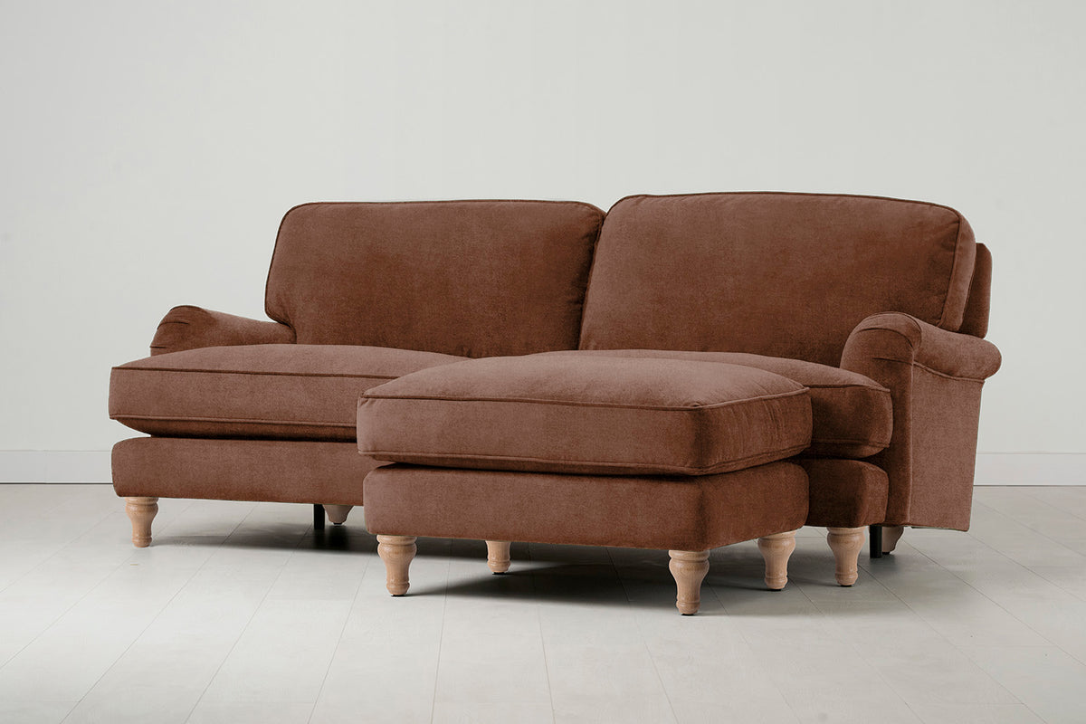Model 15 3 Seater Sofa with Ottoman, Oak / Russet