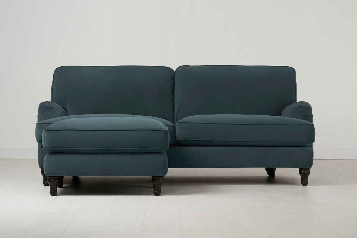 Model 15 3 Seater Sofa with Ottoman, Petrol