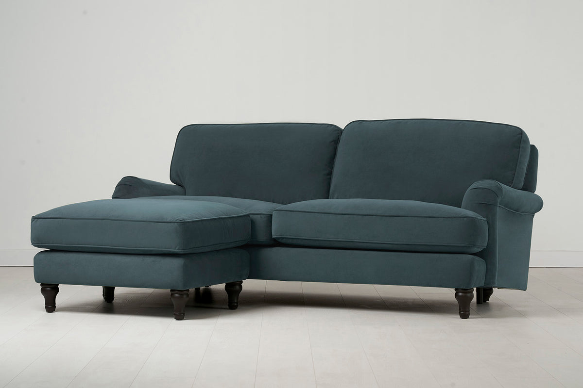 Model 15 3 Seater Sofa with Ottoman, Petrol