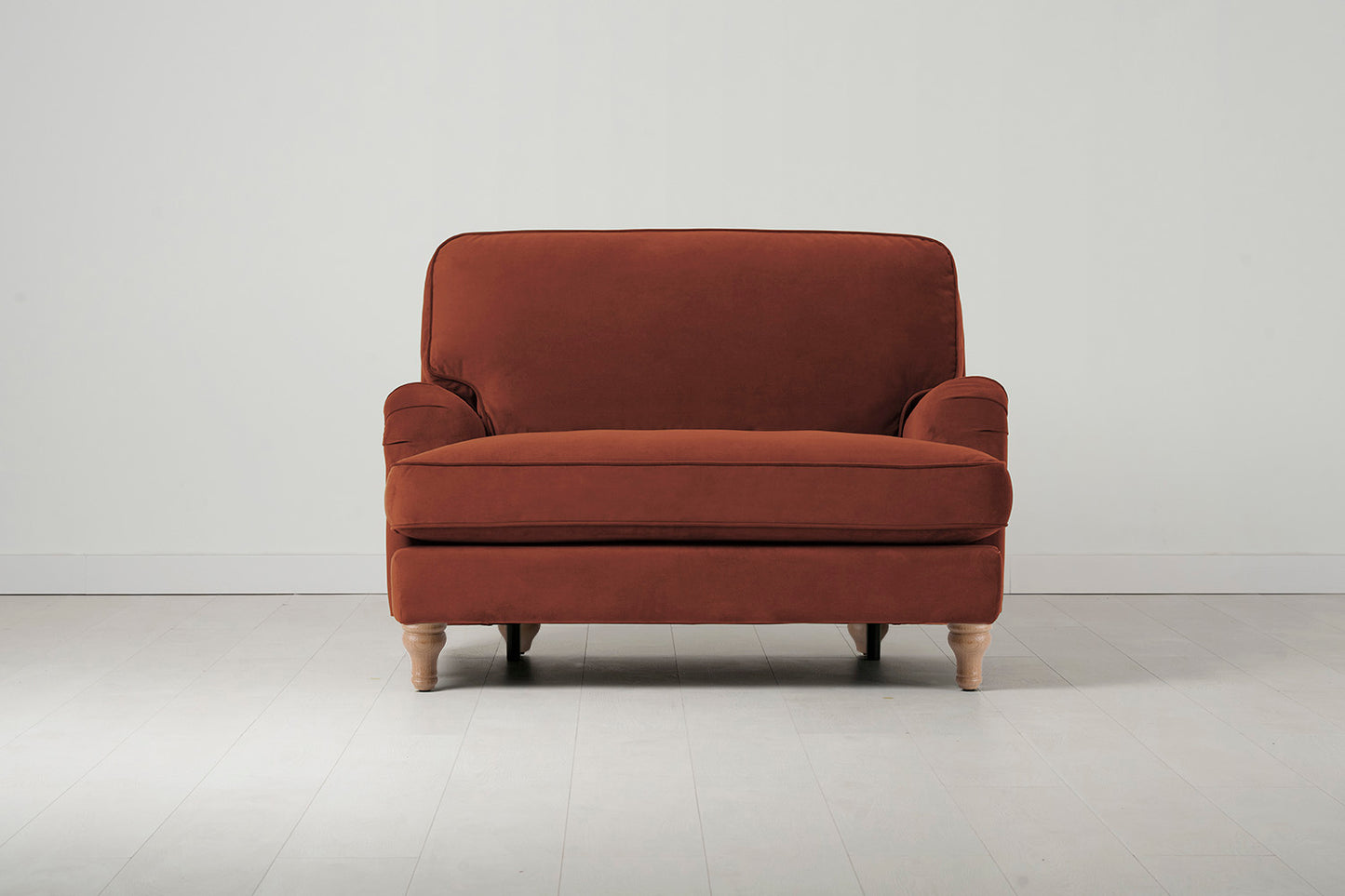 Model 15 Loveseat, Oak / Brick