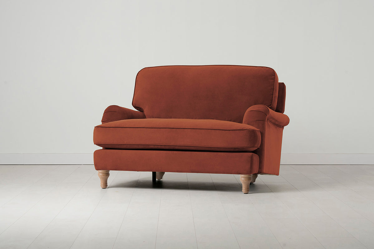 Model 15 Loveseat, Oak / Brick