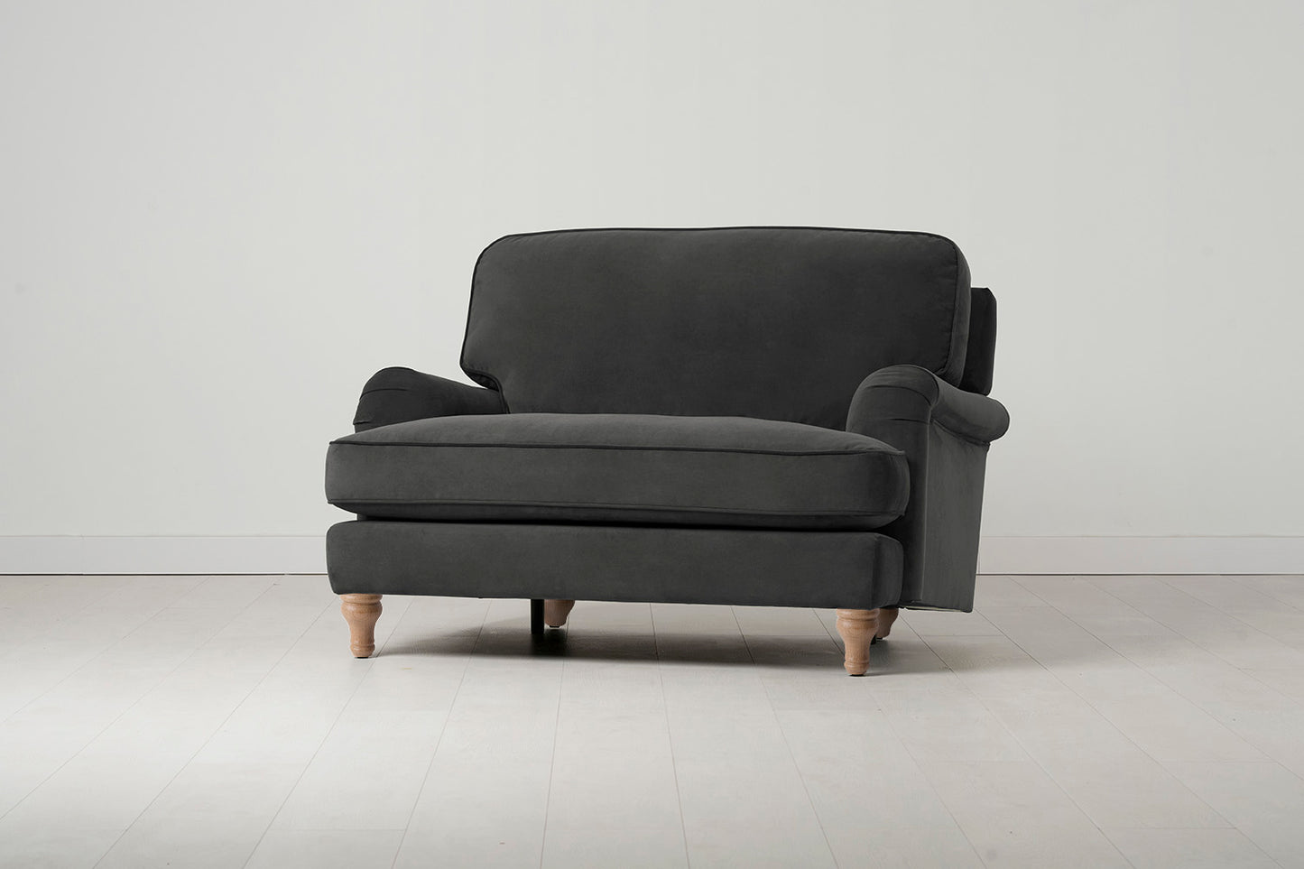 Model 15 Loveseat, Oak / Charcoal