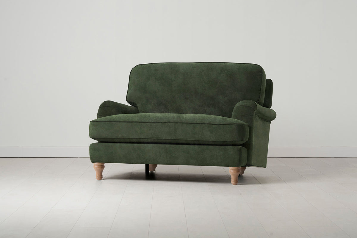 Model 15 Loveseat, Oak / Conifer