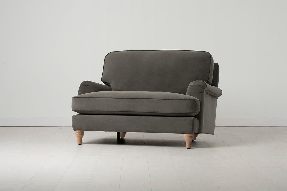 Model 15 Loveseat, Oak / Elephant