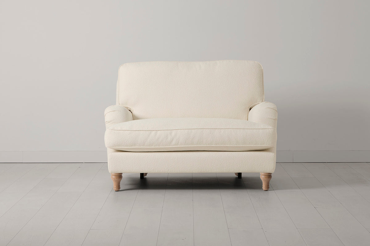 Model 15 Loveseat, Oak / Ivory