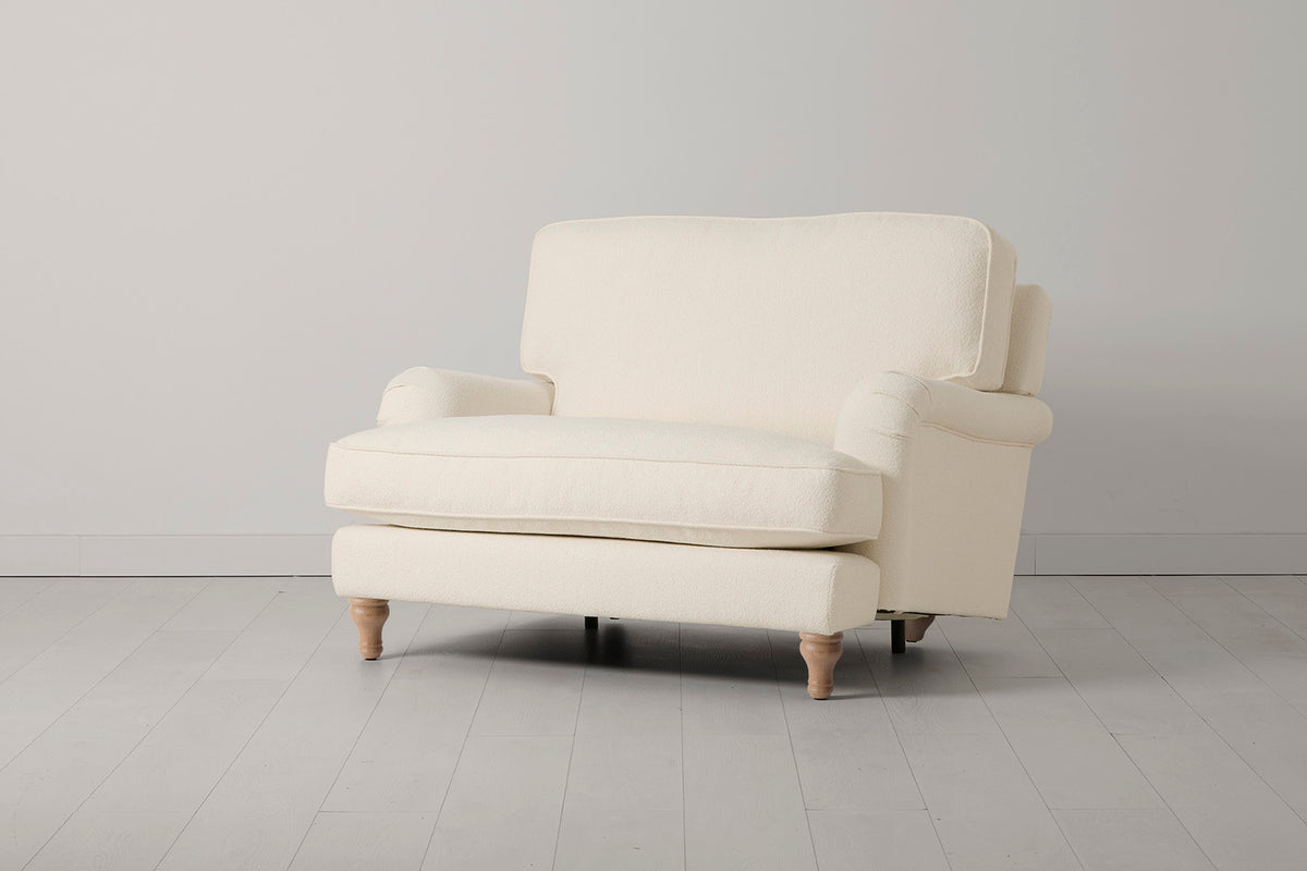 Model 15 Loveseat, Oak / Ivory