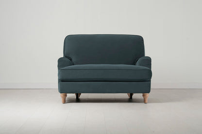 Model 15 Loveseat, Oak / Petrol