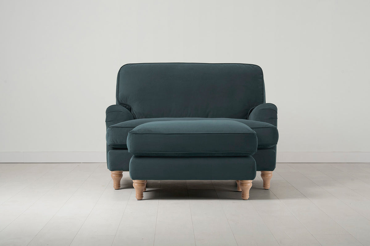 Model 15 Loveseat, Oak / Petrol