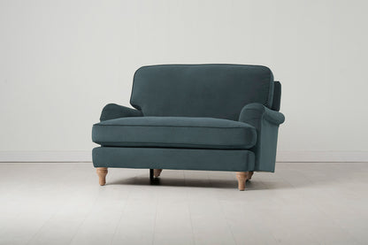 Model 15 Loveseat, Oak / Petrol