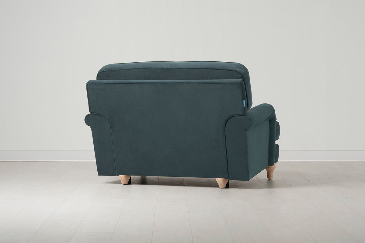 Model 15 Loveseat, Oak / Petrol