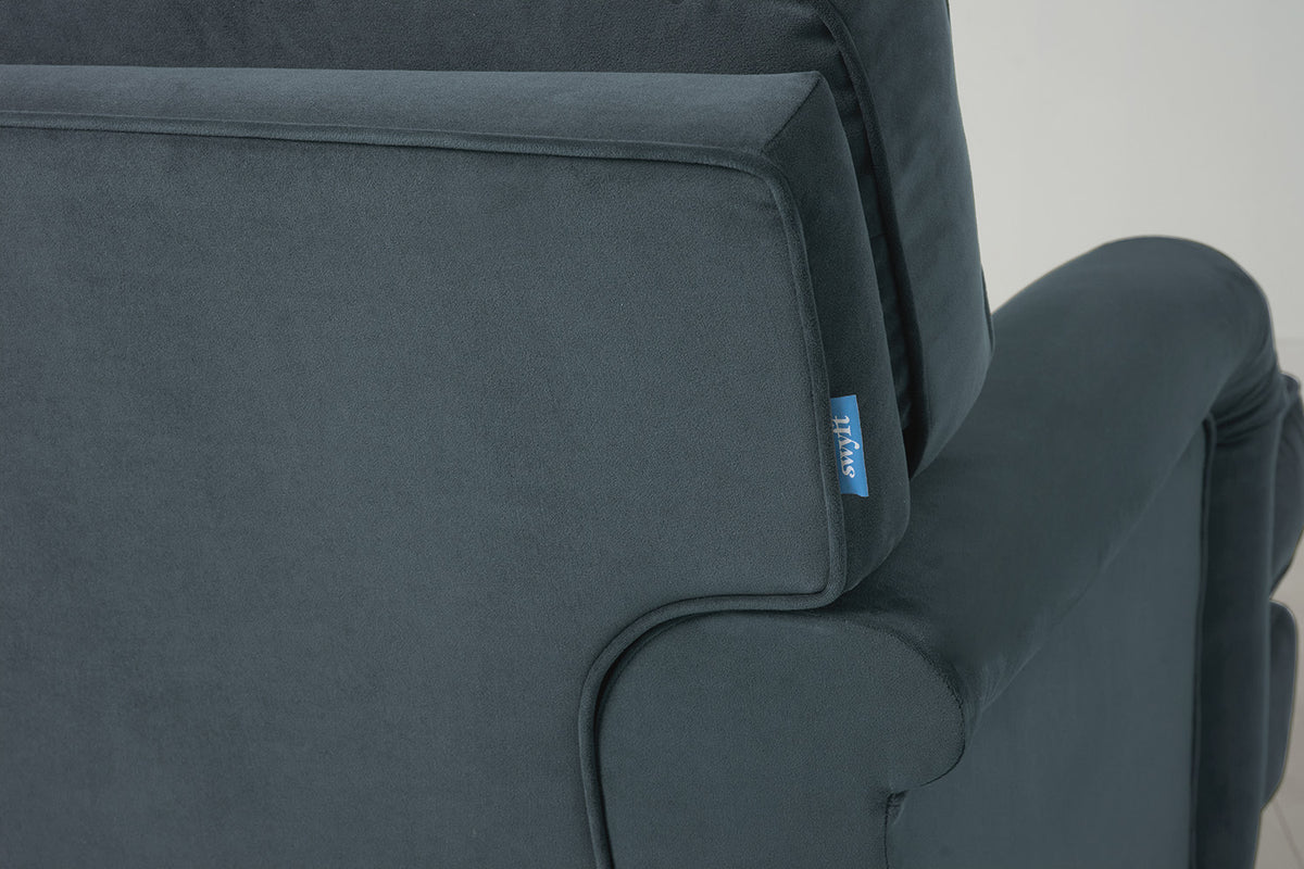 Model 15 Loveseat, Oak / Petrol
