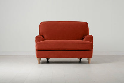 Model 15 Loveseat, Oak / Paprika