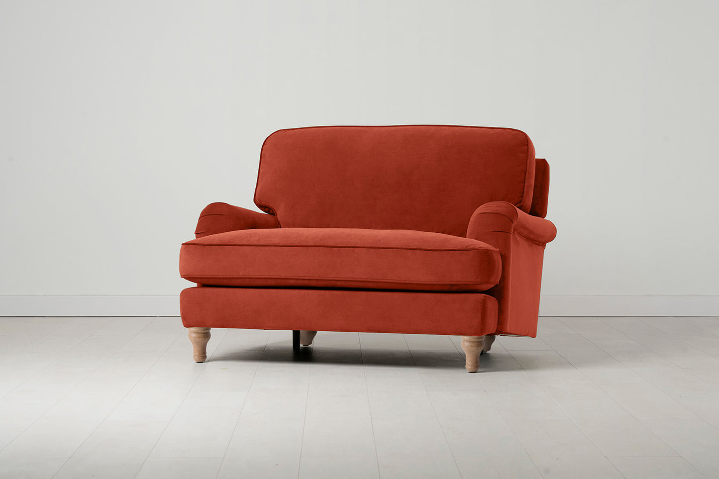 Model 15 Loveseat, Oak / Paprika