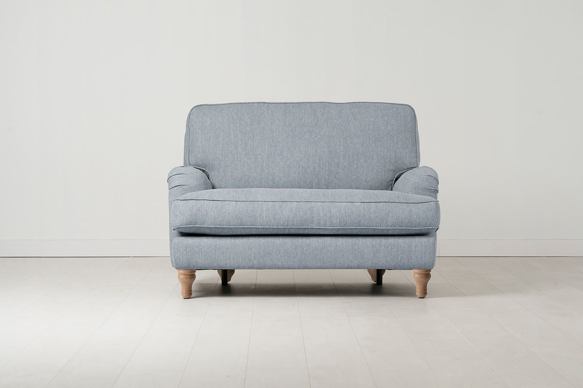 Model 15 Loveseat, Oak / Seaglass