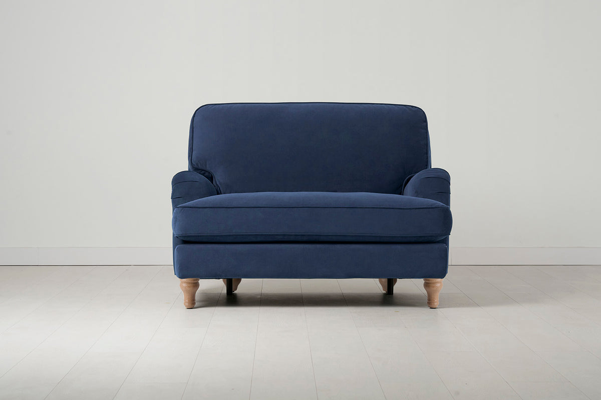 Model 15 Loveseat, Oak / Teal