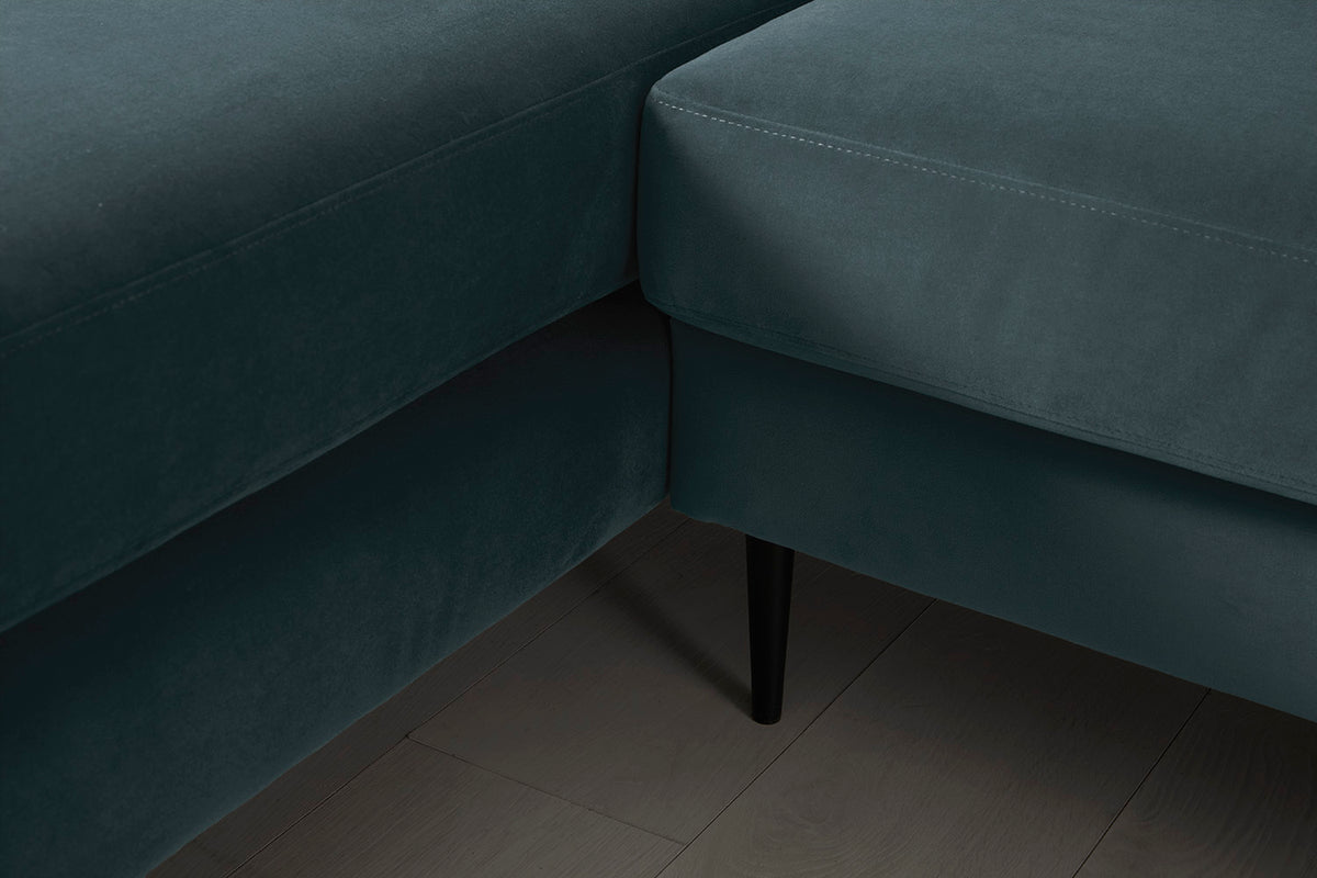 Model 19 3 Seater Left Chaise Sofa, Petrol