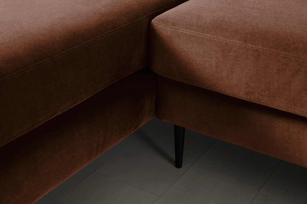 Model 19 3 Seater Left Chaise Sofa, Russet