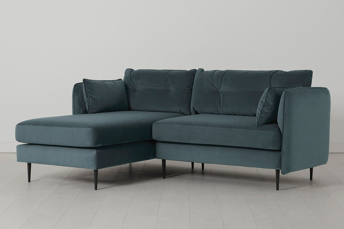 Model 19 3 Seater Left Chaise Sofa, Petrol