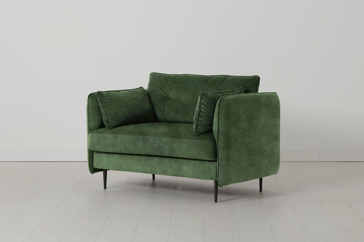 Model 19 Loveseat, Conifer — Angle View