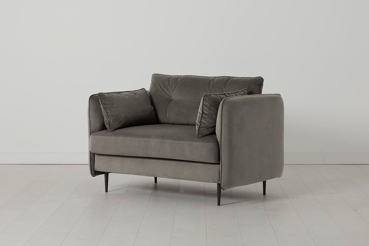 Model 19 Loveseat, Elephant — Angle View