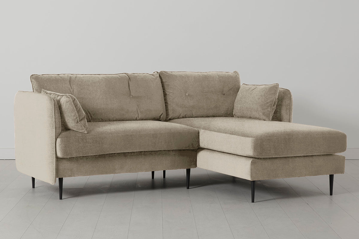 Model 19 3 Seater Right Chaise Sofa, Flax
