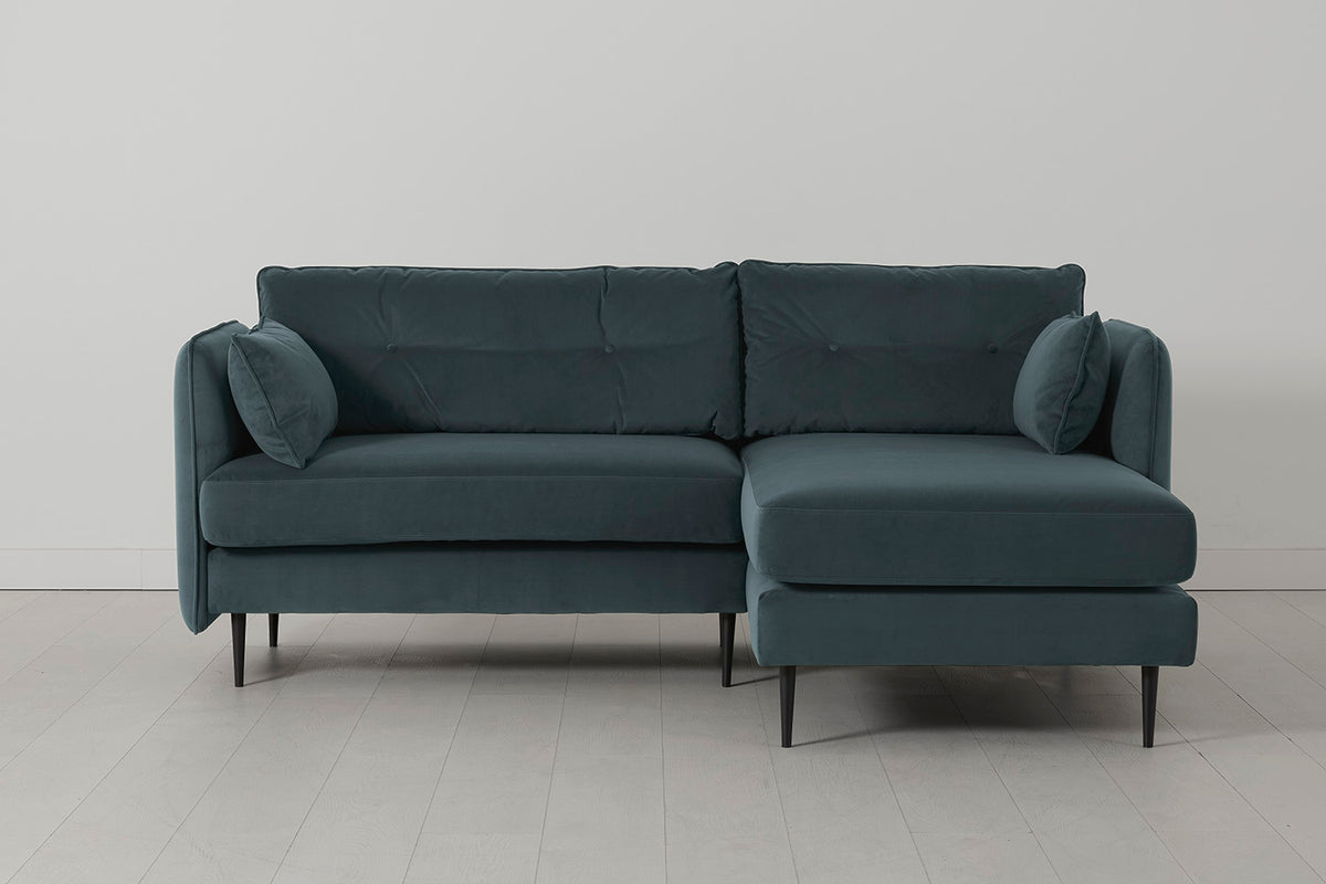 Model 19 3 Seater Right Chaise Sofa, Petrol