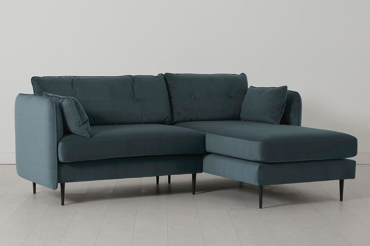 Model 19 3 Seater Right Chaise Sofa, Petrol