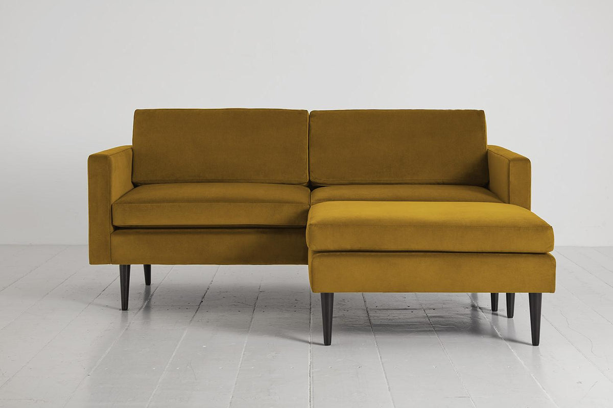 Model 01 2-Seater Sofa with Ottoman, Mustard