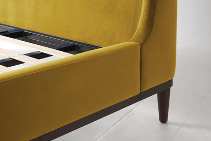 Bed 02 King Sized Bed, Mustard