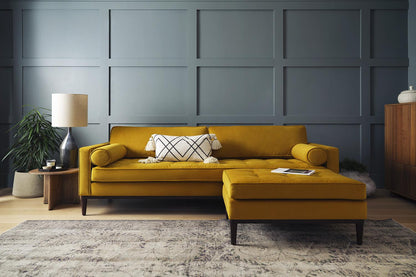 Model 02 3-Seater Sofa with Ottoman, Mustard