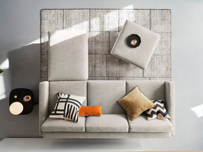 Model 01 3-Seater Sofa with Ottoman, Pumice