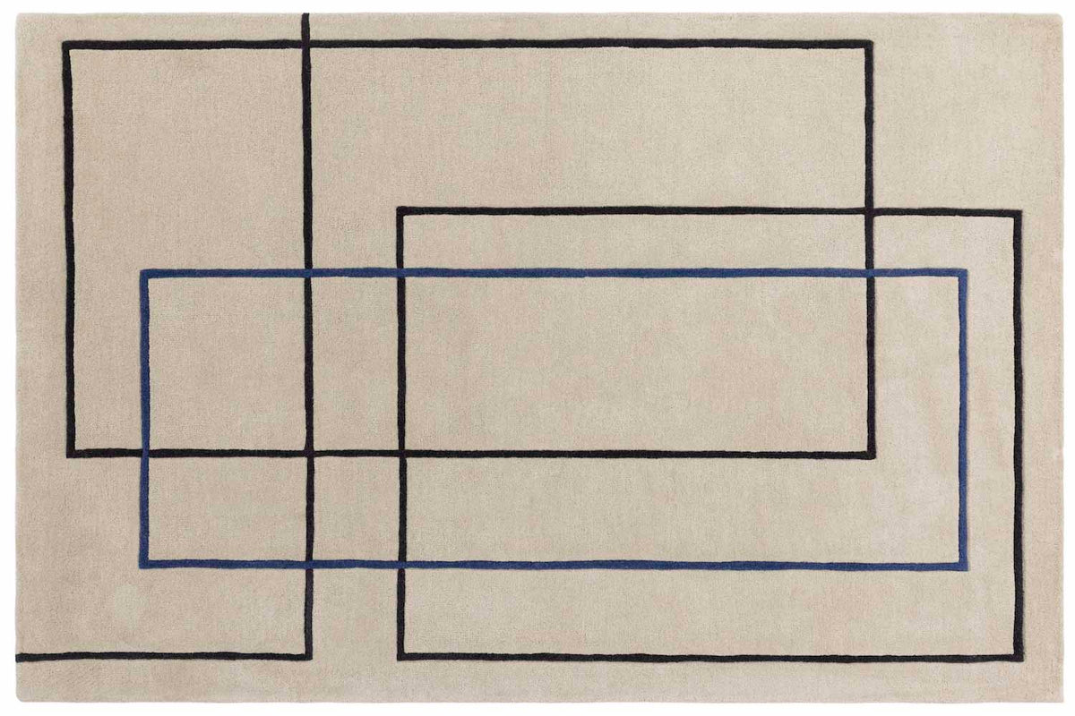 Reef Outline Blue Rug | Patterned Rugs | Wool Rugs | Swyft