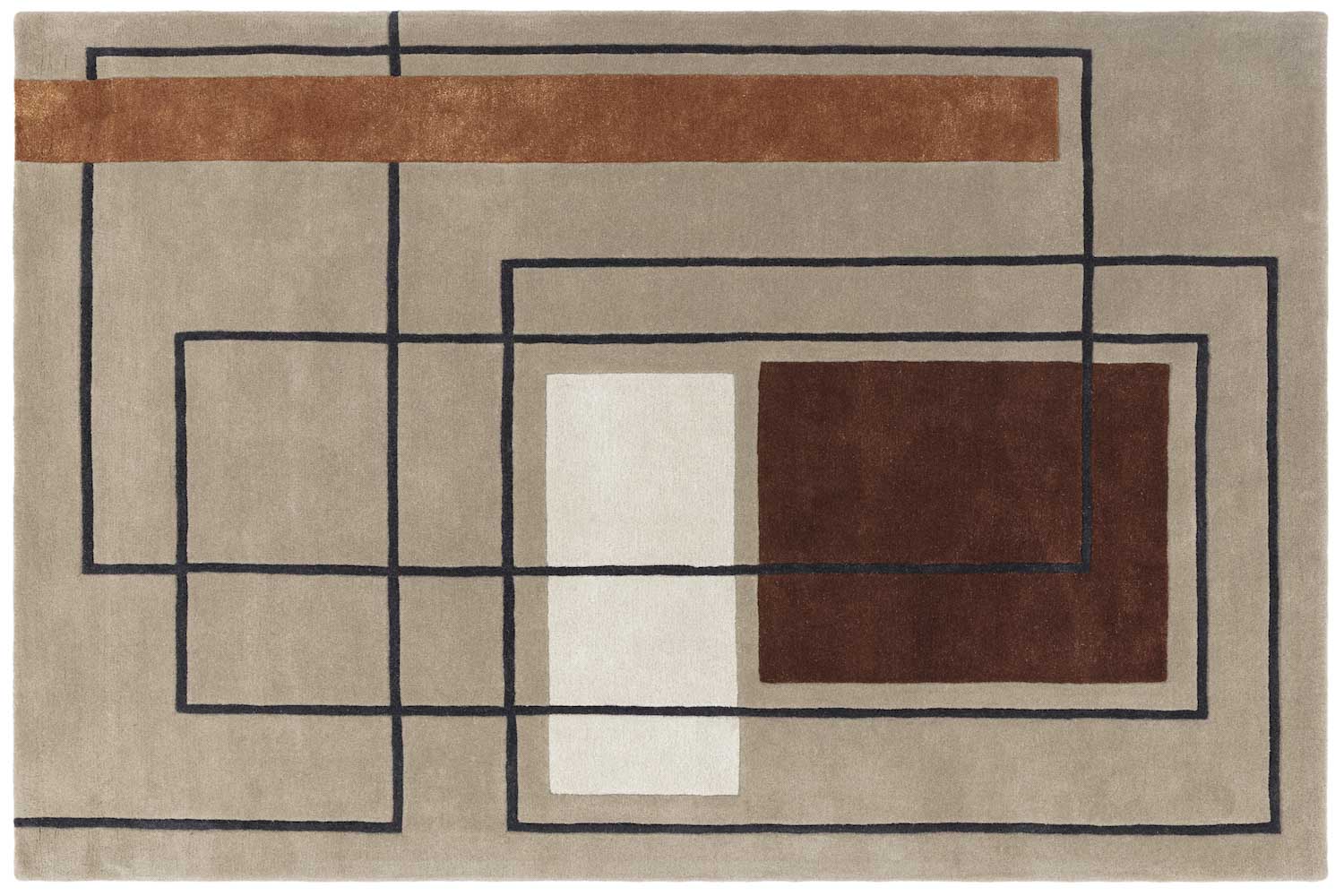 Rectangle Rug Outline Reef Outline Terracotta Rug | Patterned Rugs | Rugs | Swyft