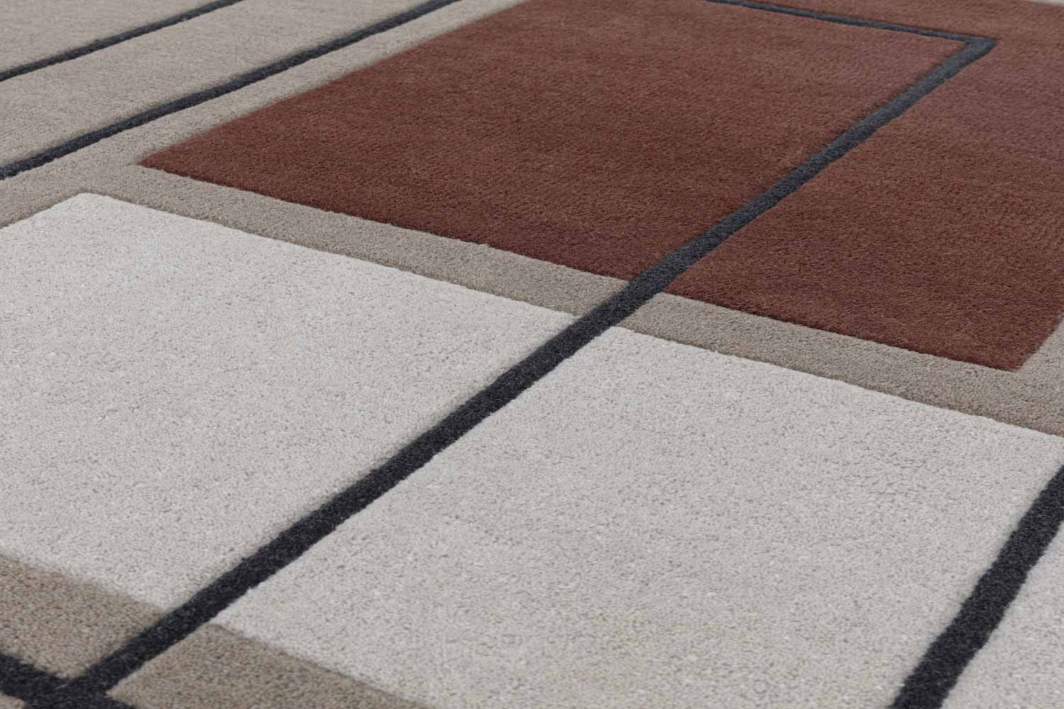 Rectangle Rug Outline Reef Outline Terracotta Rug | Patterned Rugs | Rugs | Swyft