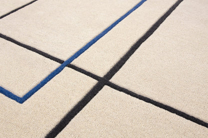 Reef Outline Blue Rug, 200x290
