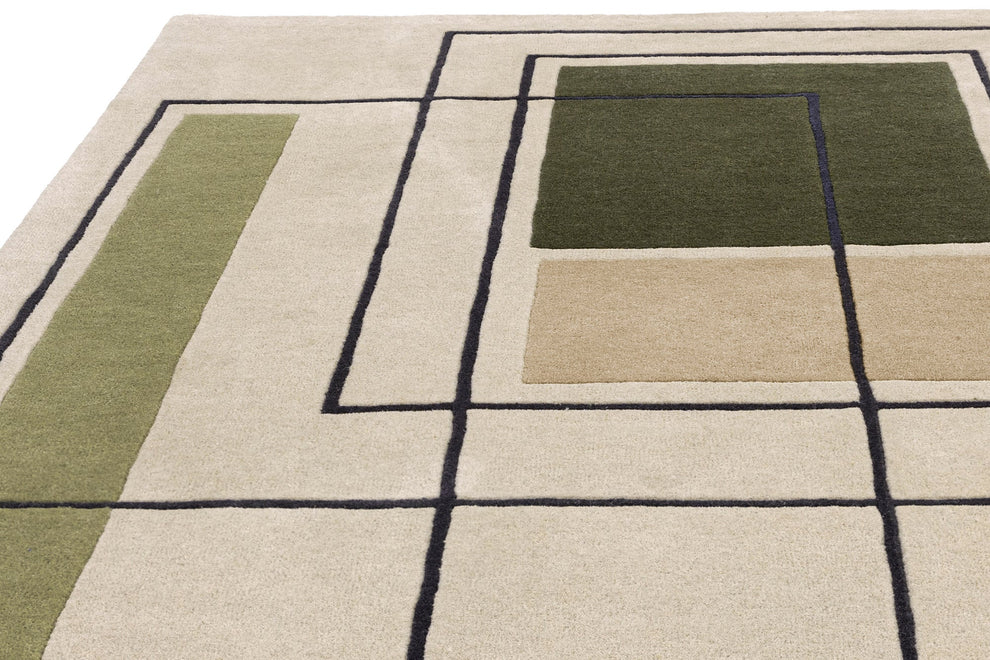 Reef Outline Khaki Rug | Patterned Rugs | Green Rugs | Swyft