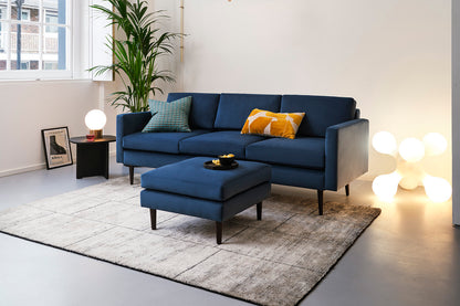 Model 01 3-Seater Sofa with Ottoman, Teal