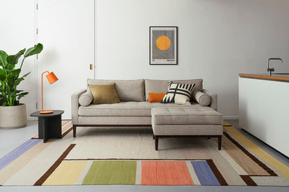 Model 02 2-Seater Sofa with Ottoman, Pumice