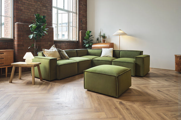 Green corner sofa