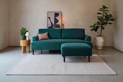 Model 05 3-Seater Sofa with ottoman, Kingfisher
