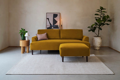 Model 05 3-Seater Sofa with ottoman, Mustard