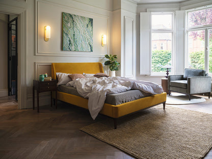 Bed 02 King Sized Bed, Mustard